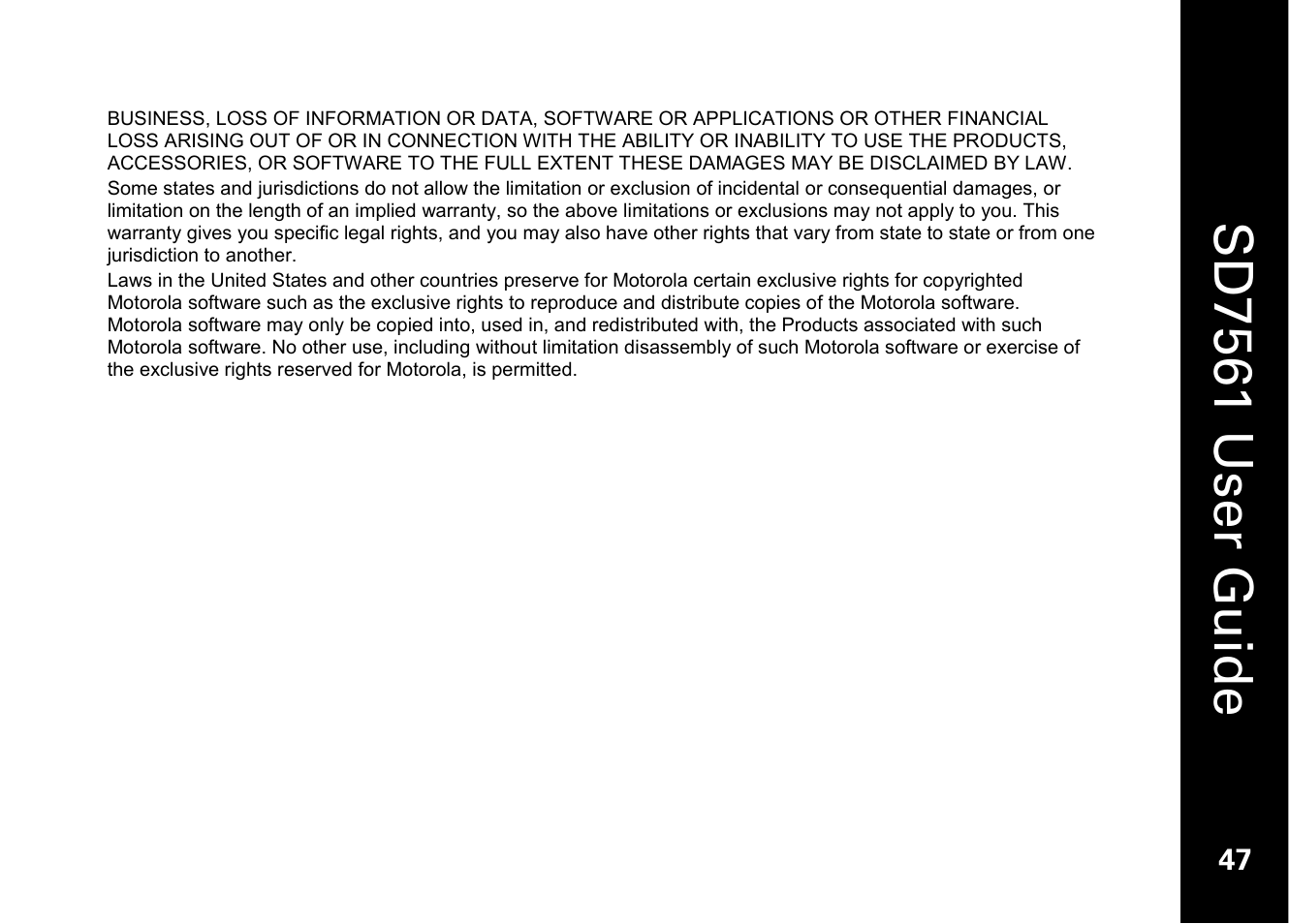 Sd7561 user guide | Motorola SD7561 User Manual | Page 59 / 60