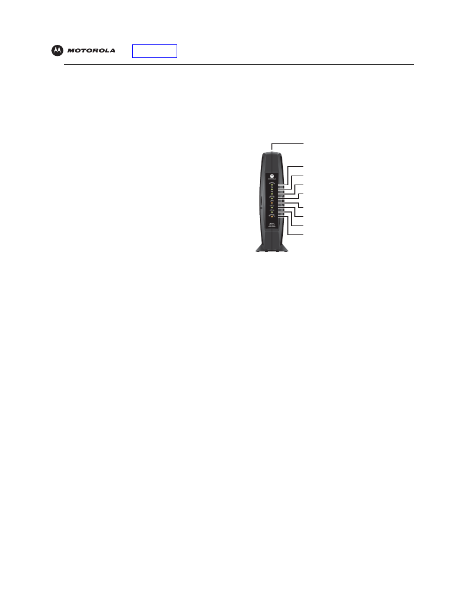 Top and front panel, Key light flashing on | Motorola SBV5121 User Manual | Page 11 / 58