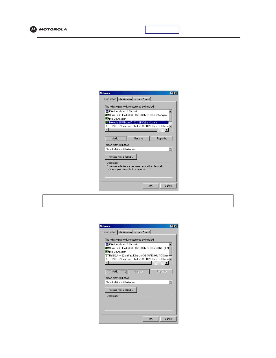 Removing the usb driver from windows 98 second, Edition or windows me | Motorola SBV5121 User Manual | Page 45 / 58