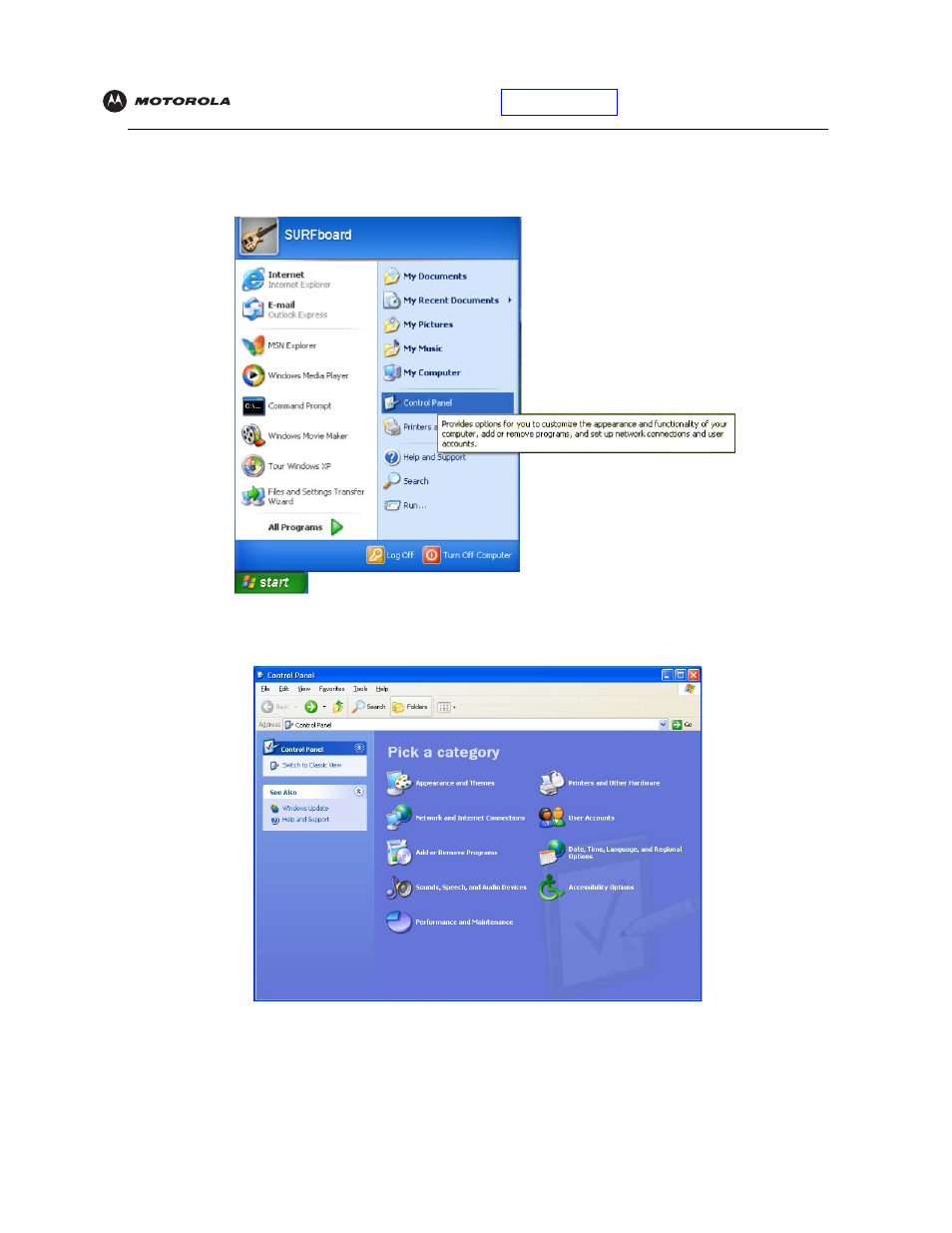 Removing the usb driver from windowsxp, Removing the usb driver from windows xp | Motorola SBV5121 User Manual | Page 48 / 58