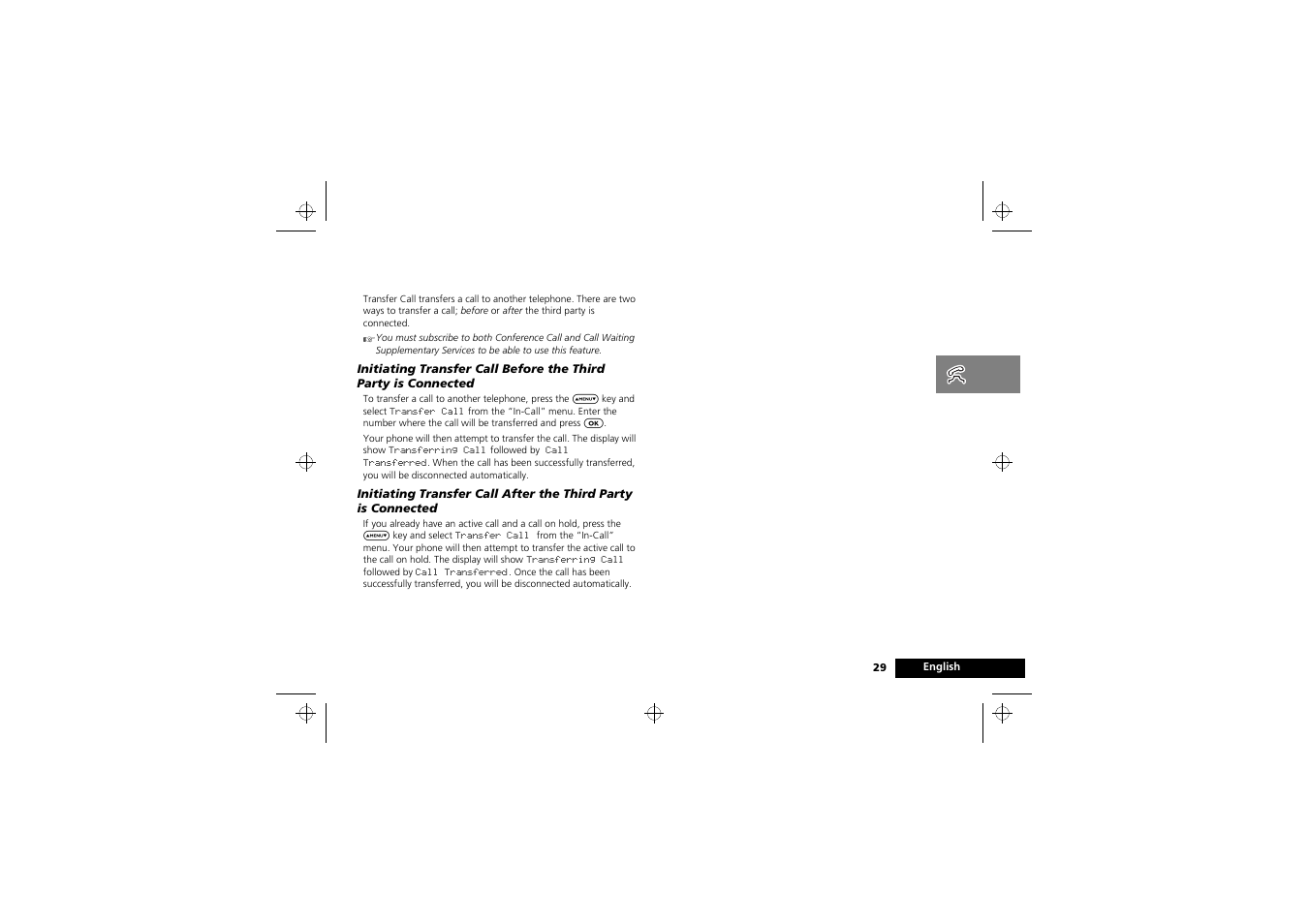 Transfer call | Motorola 900 series User Manual | Page 33 / 84