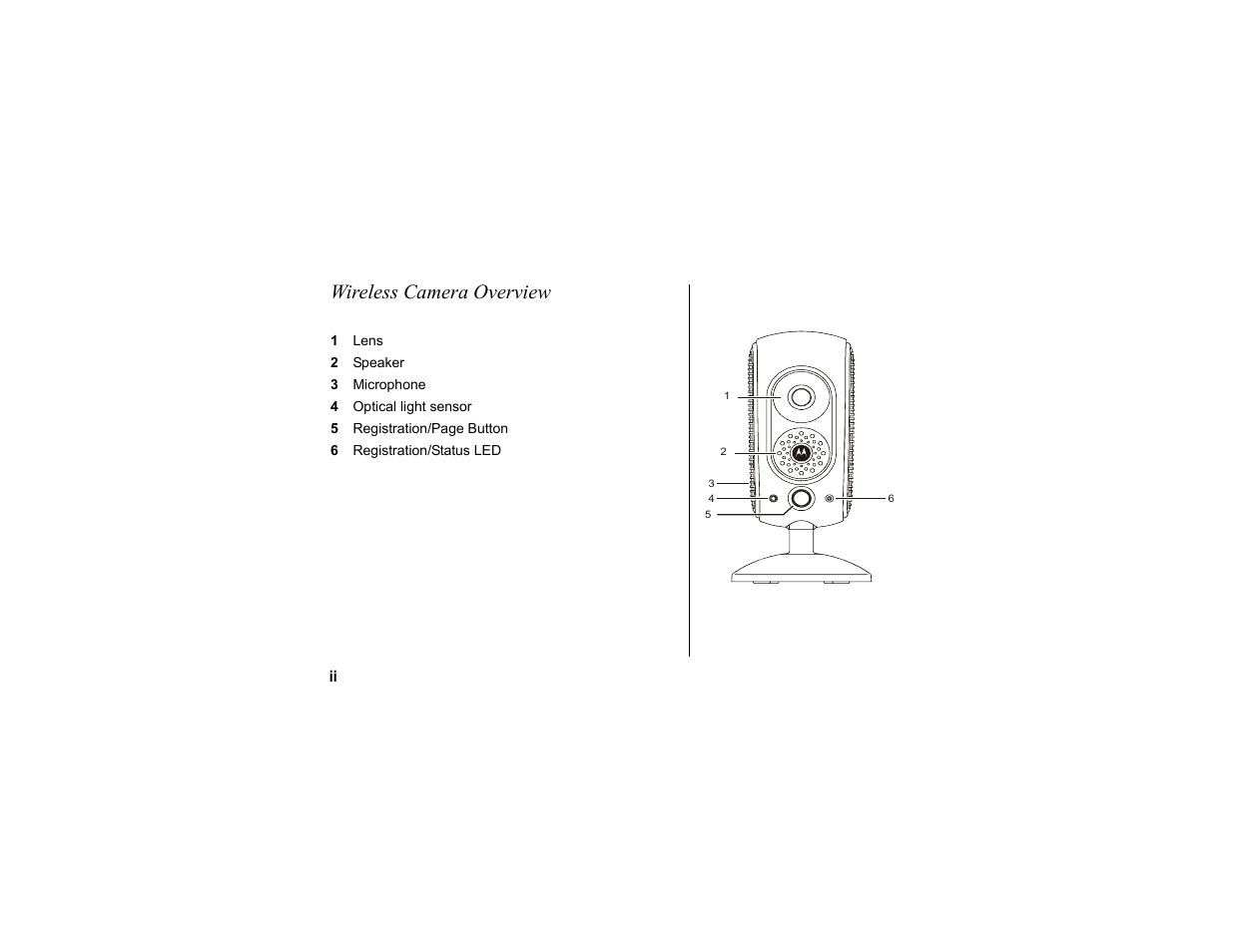 Wireless camera overview | Motorola SD4504 User Manual | Page 4 / 36