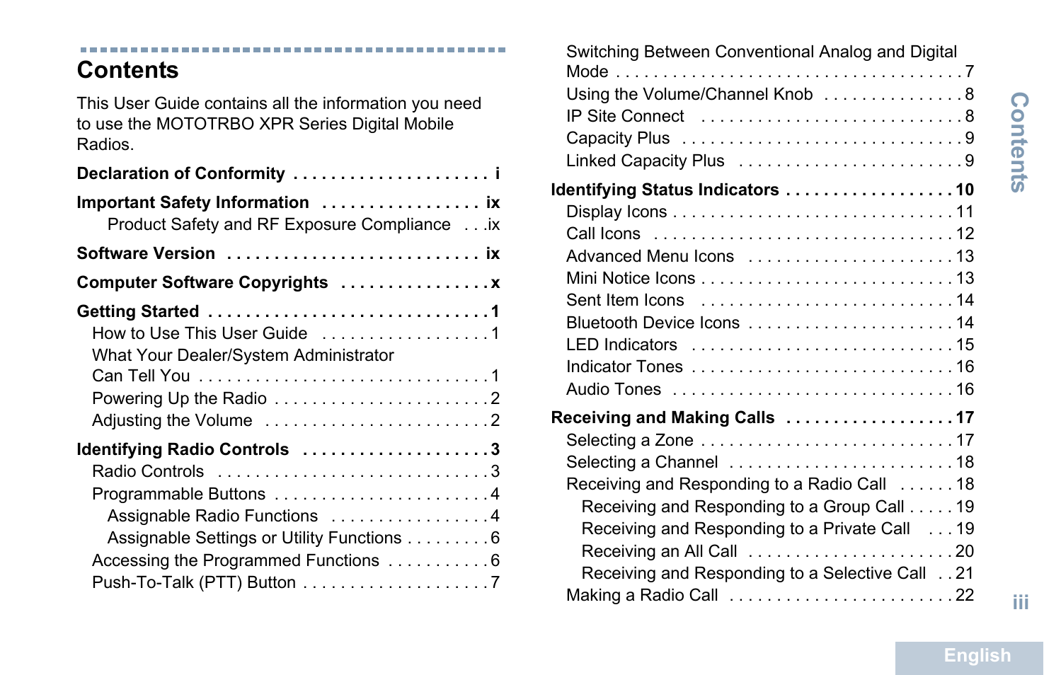 Motorola XPR 5550 User Manual | Page 5 / 118