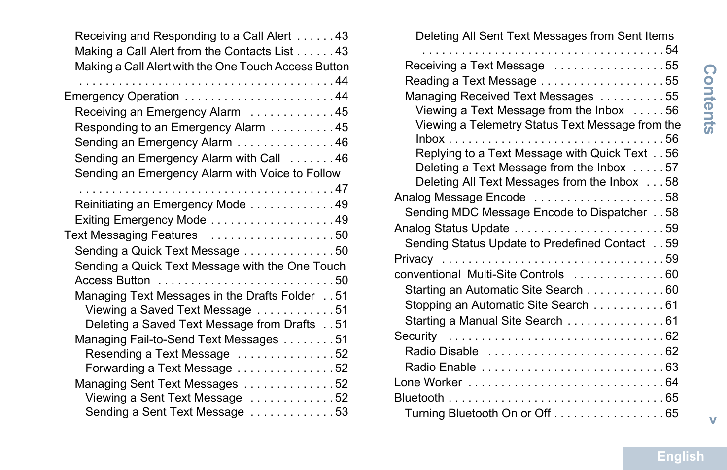 Content s | Motorola XPR 5550 User Manual | Page 7 / 118