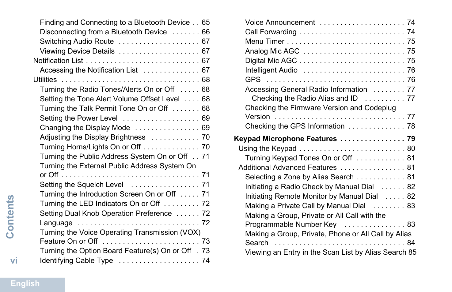 Content s | Motorola XPR 5550 User Manual | Page 8 / 118