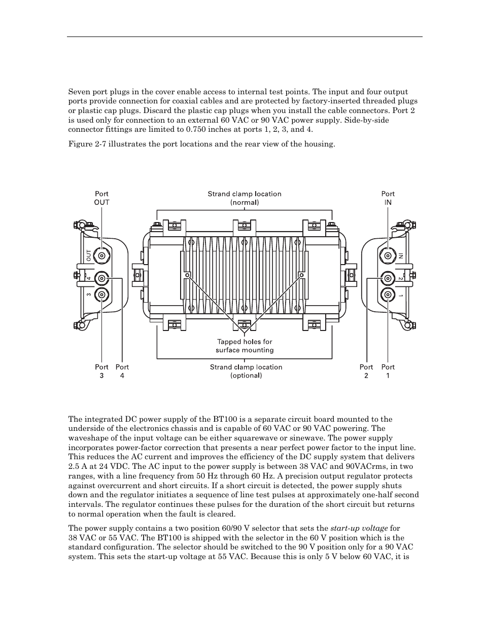 Port locations, Power supply | Motorola BT100 User Manual | Page 18 / 52