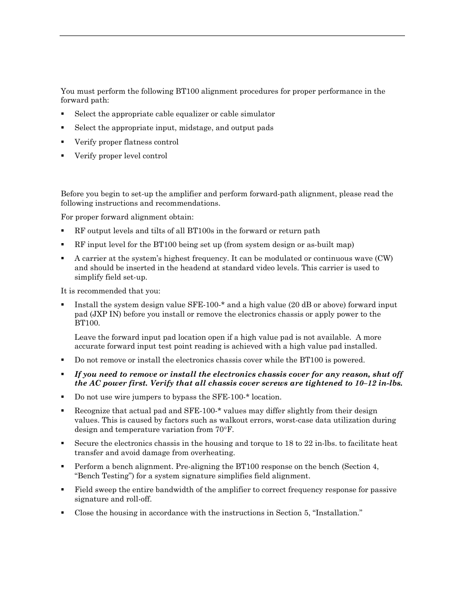 Forward path alignment, Before you begin | Motorola BT100 User Manual | Page 27 / 52