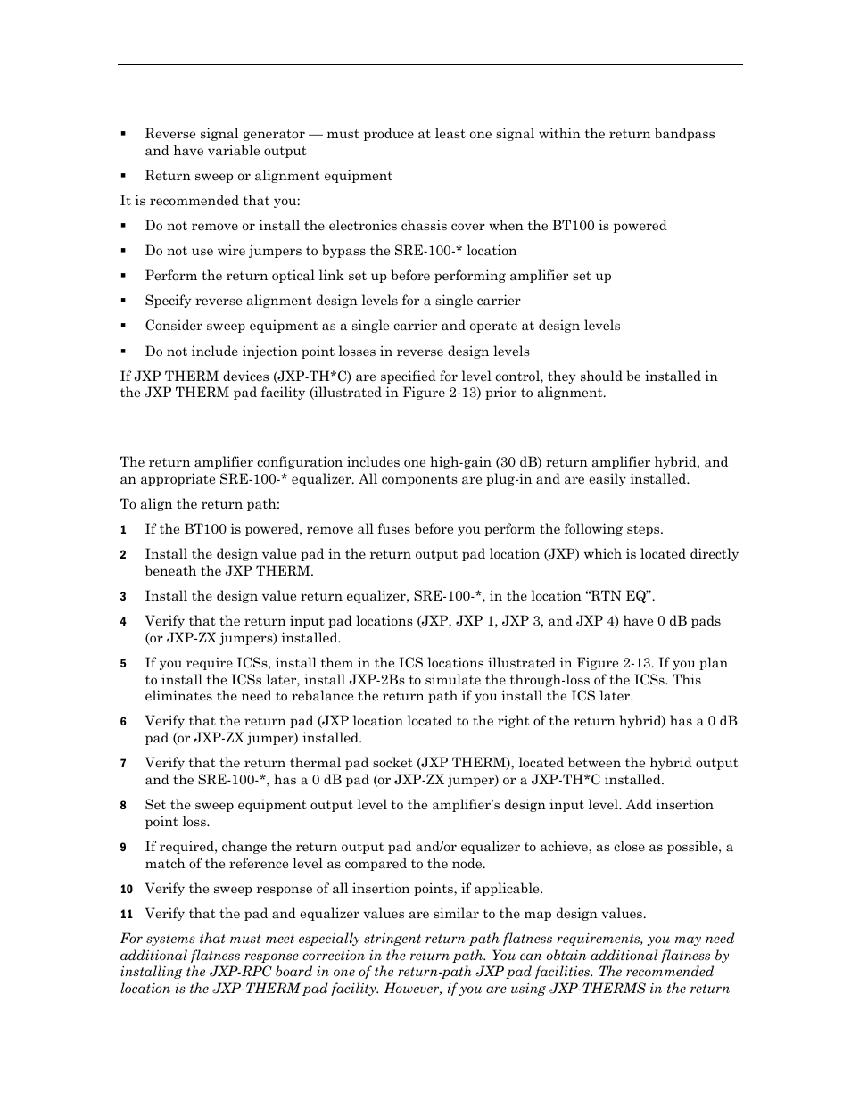 Alignment procedure | Motorola BT100 User Manual | Page 38 / 52