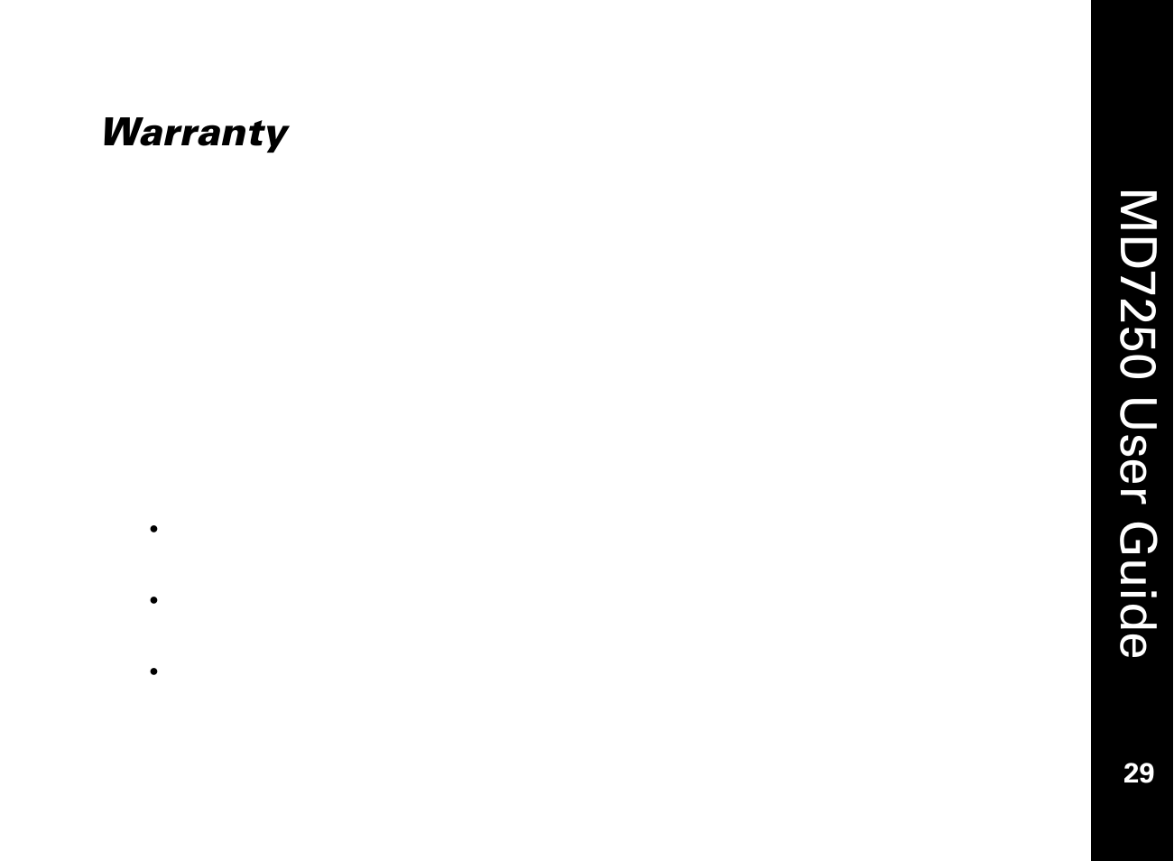 Warranty, Md7250 user guide | Motorola MD7250 User Manual | Page 41 / 46