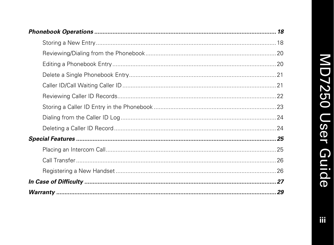 Md7250 user guide | Motorola MD7250 User Manual | Page 5 / 46