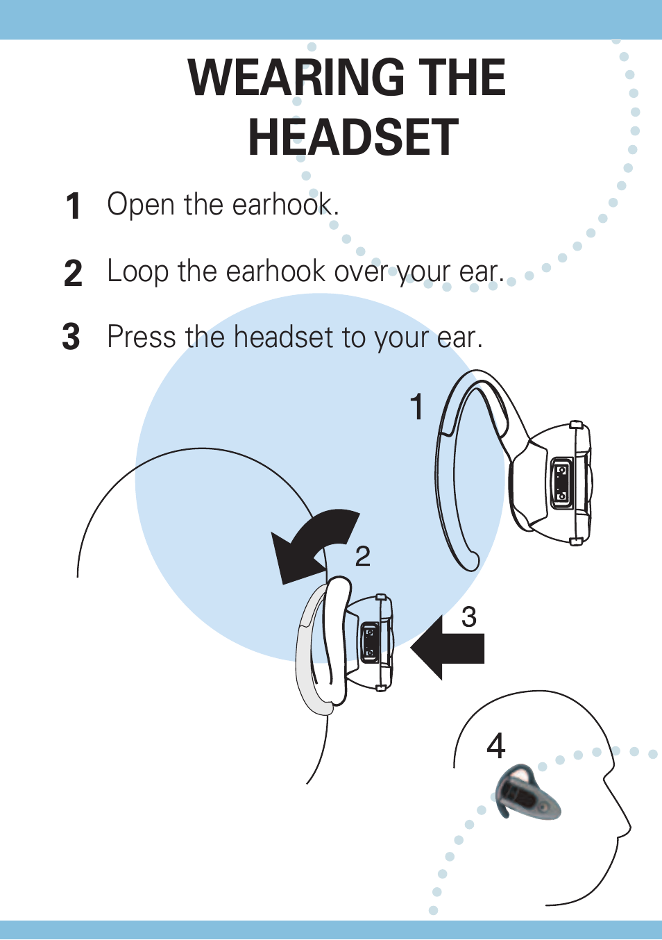 Wearing the headset | Motorola MOTOSTART H500 User Manual | Page 13 / 20