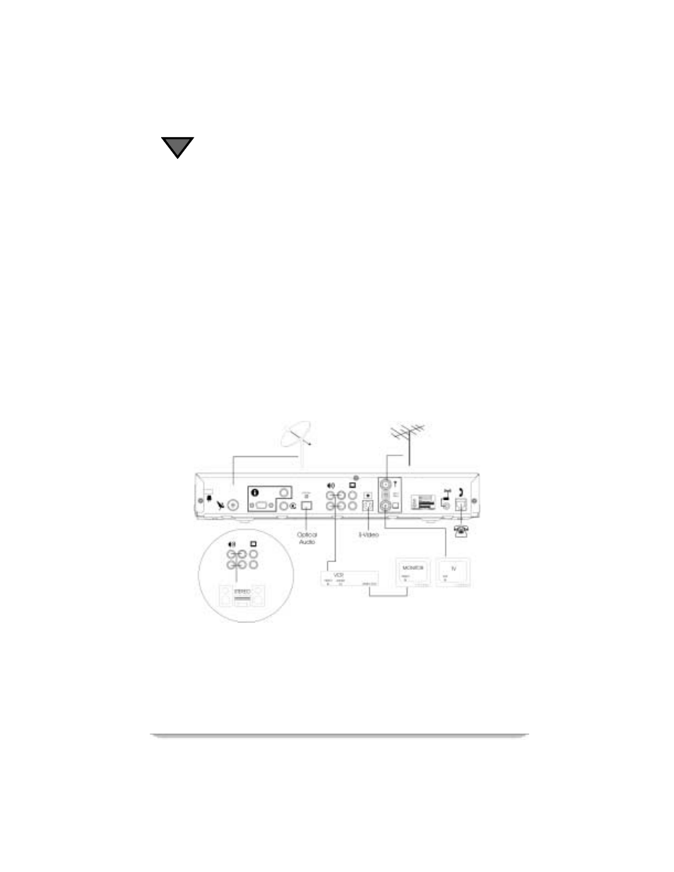 Connections to audio/video monitor, Connections to audio/video monitor and vcr | Motorola DSR405 User Manual | Page 40 / 80