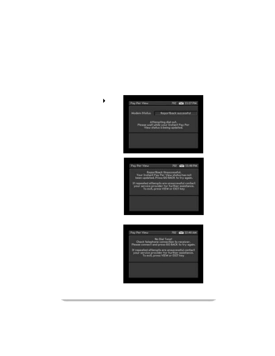 No dial tone screen | Motorola DSR405 User Manual | Page 59 / 80