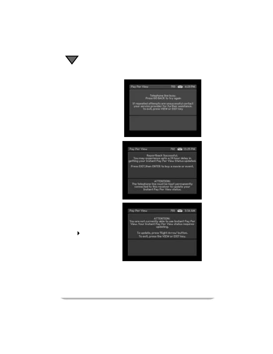 Telephone line busy unsuccessful reportback | Motorola DSR405 User Manual | Page 60 / 80