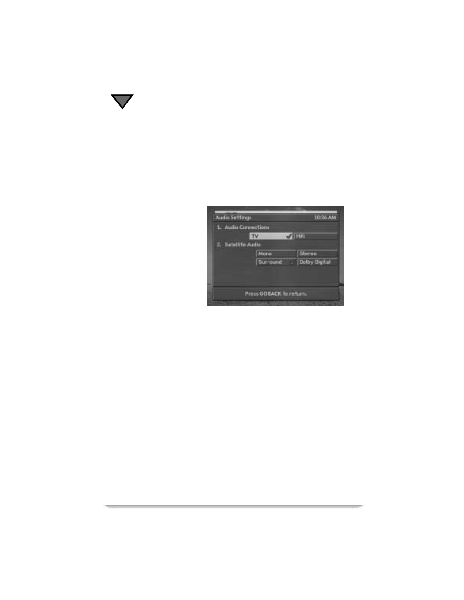 Audio settings | Motorola DSR405 User Manual | Page 74 / 80