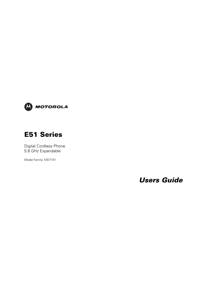 Motorola MD7151 User Manual | 57 pages