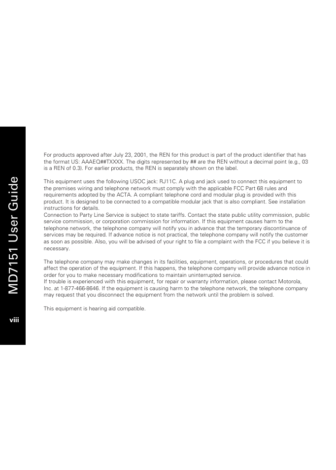 Md7151 user g u ide | Motorola MD7151 User Manual | Page 10 / 57