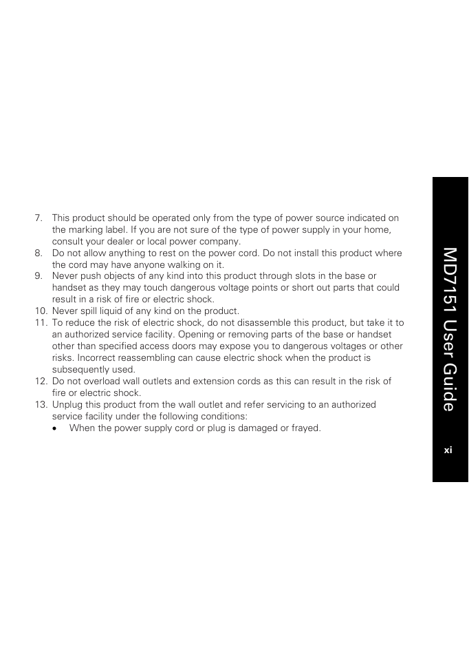 Md7151 user guide | Motorola MD7151 User Manual | Page 13 / 57