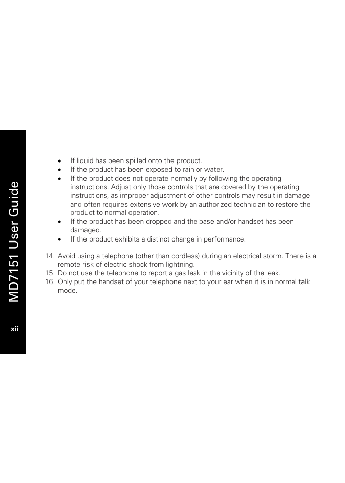 Md7151 user g u ide | Motorola MD7151 User Manual | Page 14 / 57