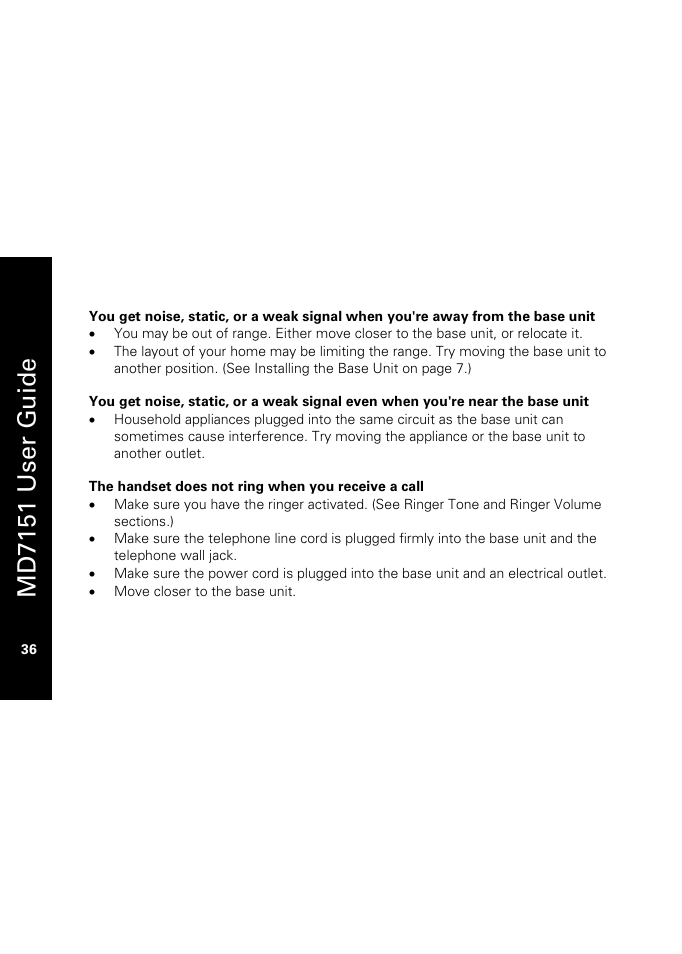 Md7151 user g u ide | Motorola MD7151 User Manual | Page 50 / 57