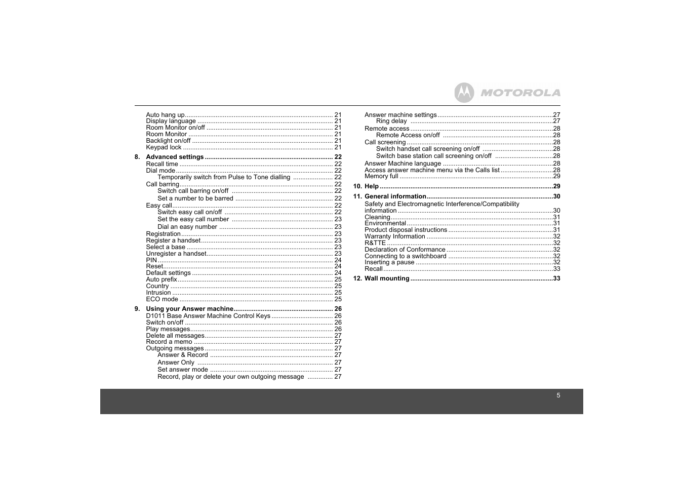 Motorola D1010 User Manual | Page 5 / 35