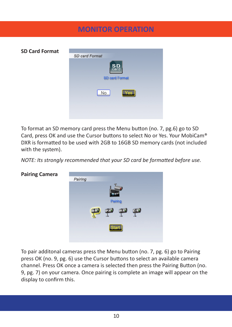 Monitor operation | Mobi Technologies DXR User Manual | Page 14 / 24