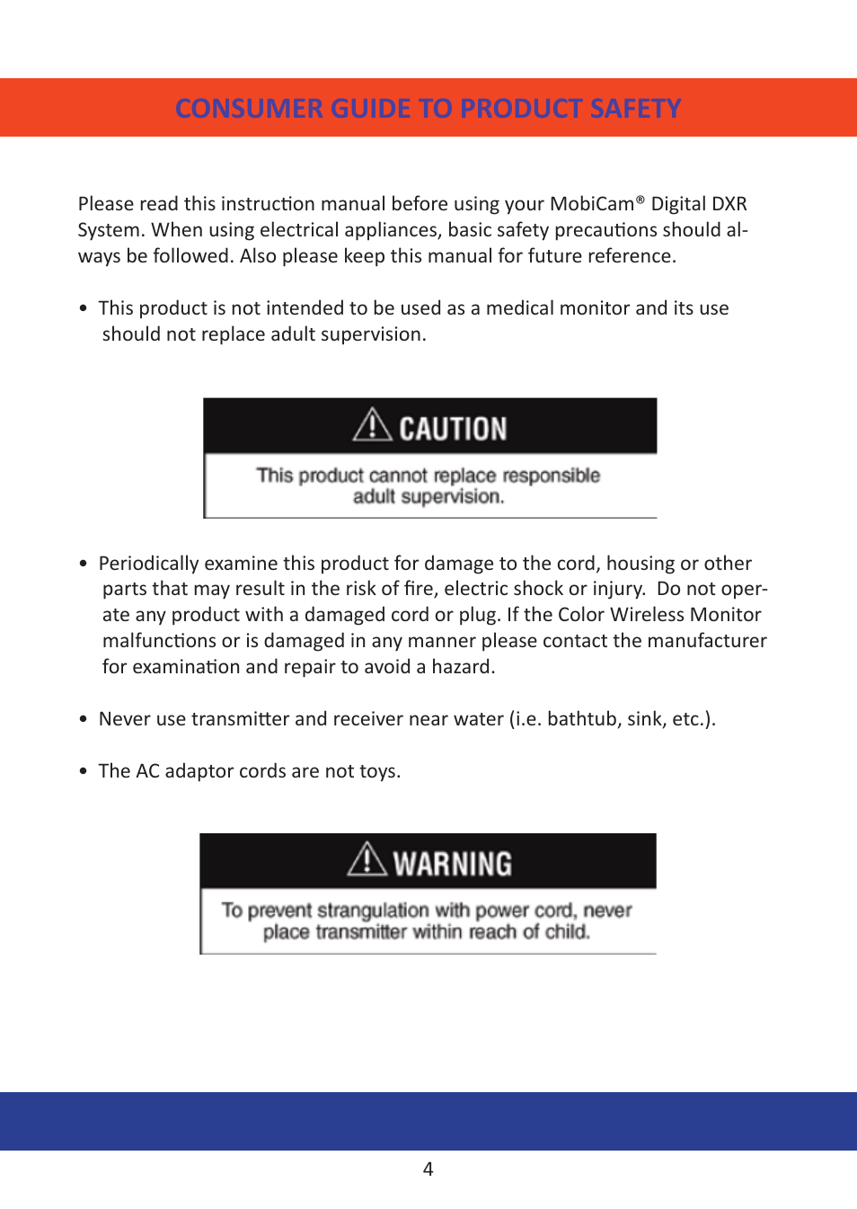 Consumer guide to product safety | Mobi Technologies DXR User Manual | Page 8 / 24