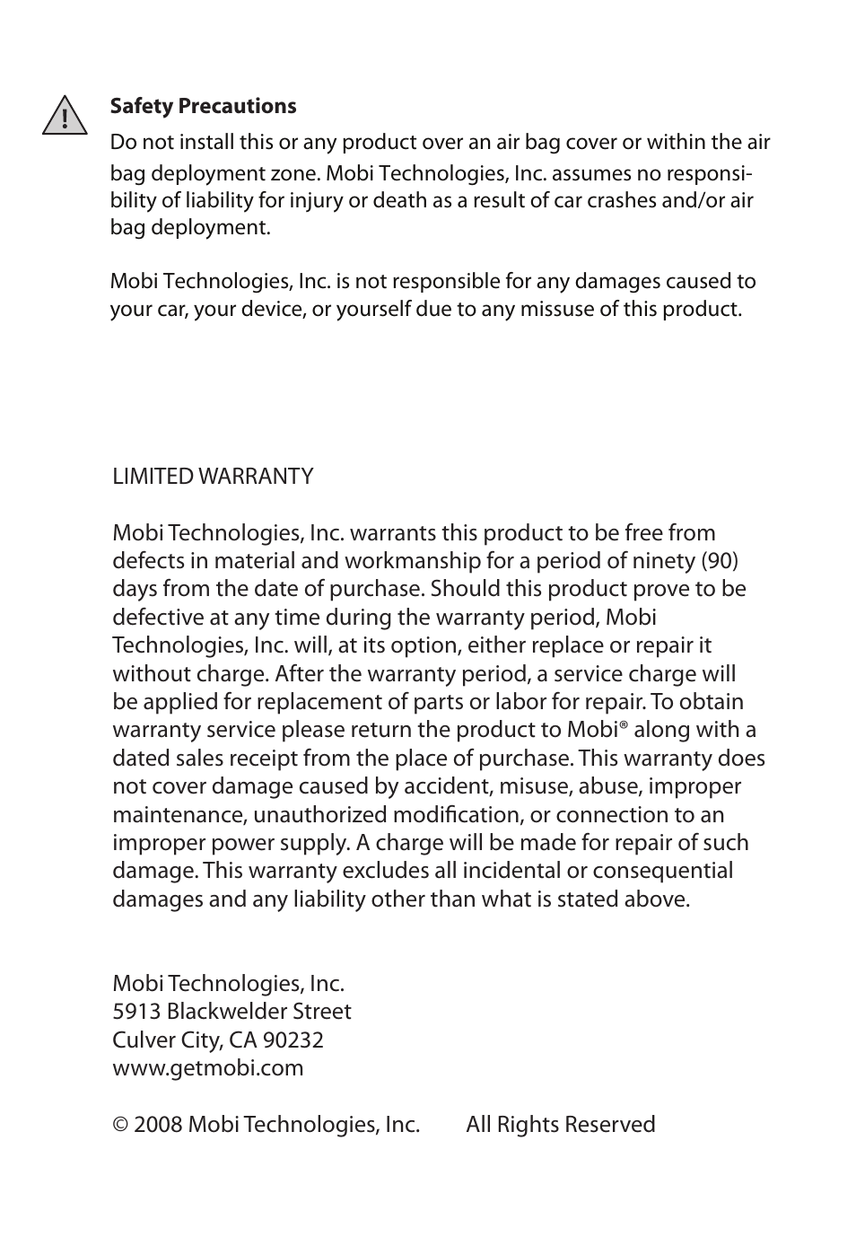 Gpschargerandadapterinstr_2 | Mobi Technologies 70081 User Manual | Page 2 / 2