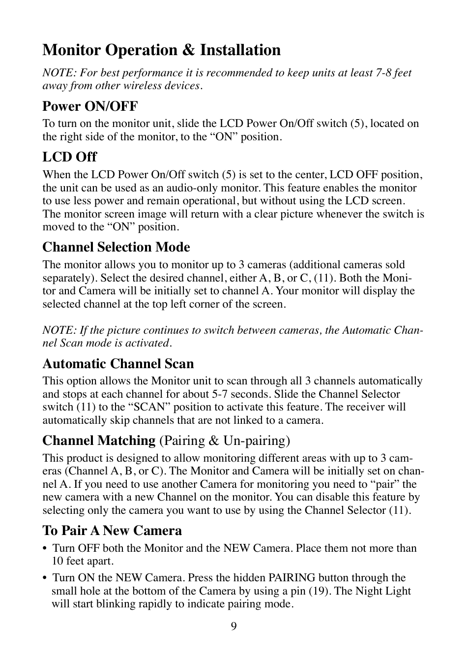 Monitor operation & installation | Mobi Technologies MOBICAM 70062 User Manual | Page 11 / 16