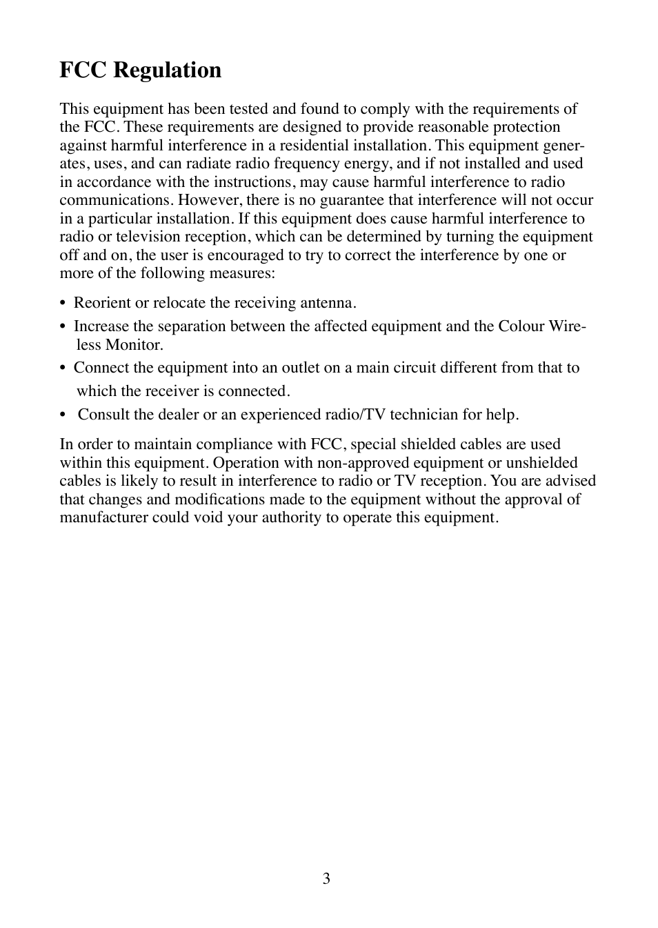 Fcc regulation | Mobi Technologies MOBICAM 70062 User Manual | Page 5 / 16