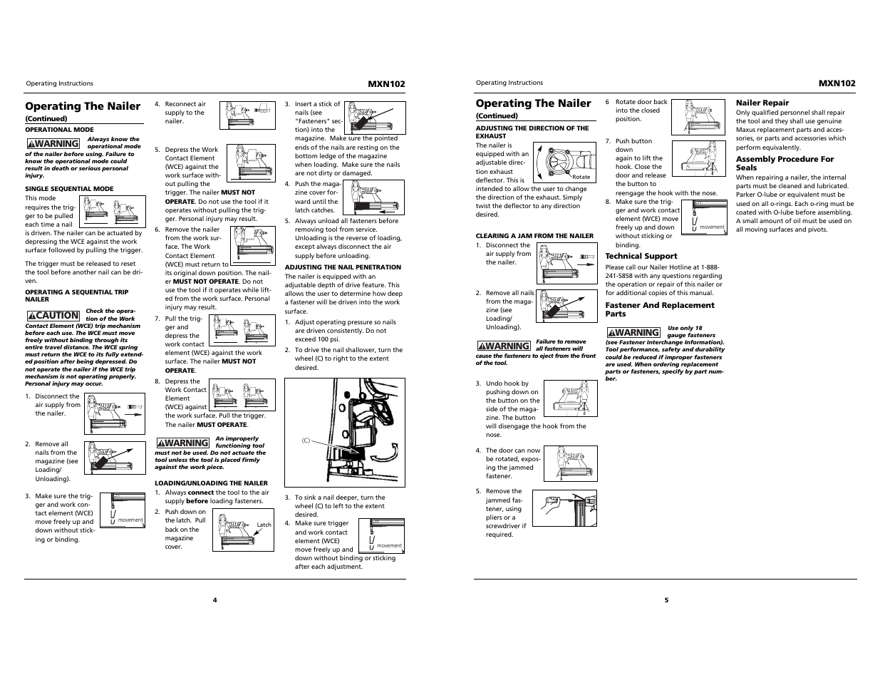 Built to last, Operating the nailer | Maxus MXN102 User Manual | Page 4 / 4