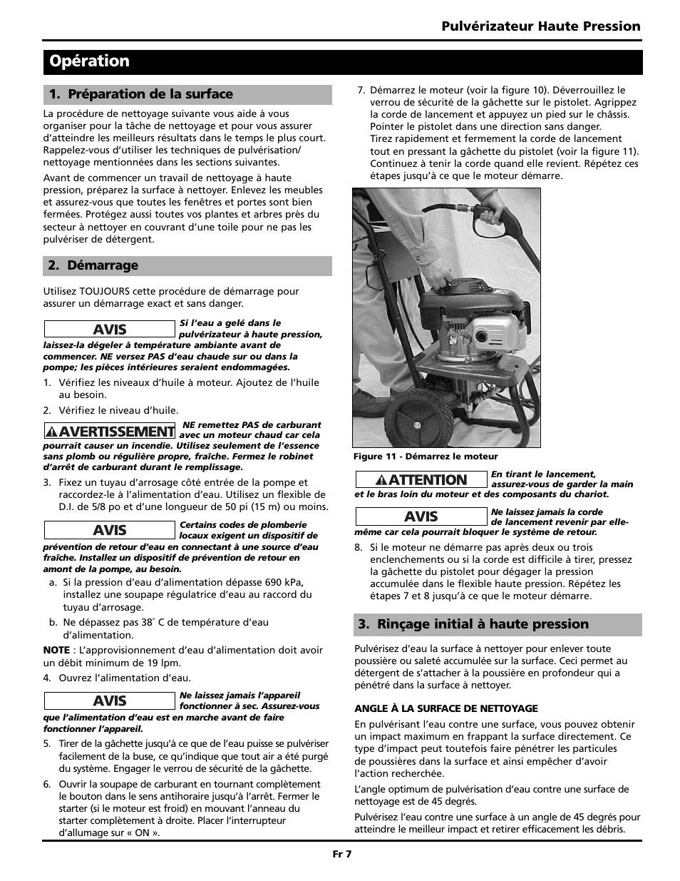 Opération, Pulvérizateur haute pression | Maxus PW2515 User Manual | Page 23 / 48