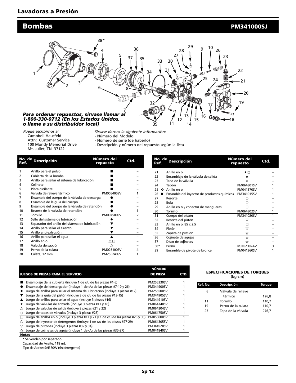 Bombas, Lavadoras a presión | Maxus PW2515 User Manual | Page 44 / 48