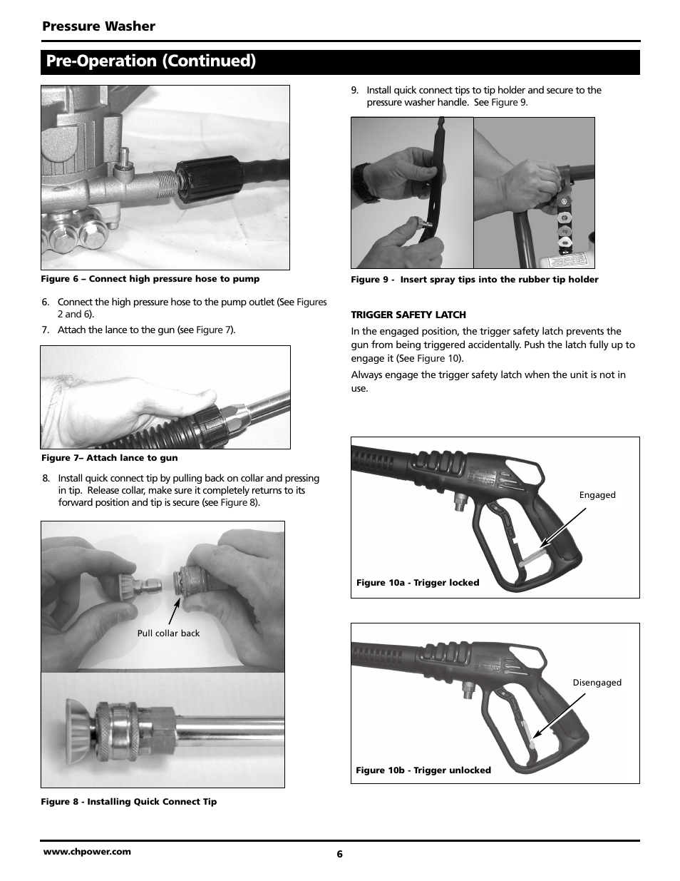 Pre-operation (continued), Pressure washer | Maxus PW2515 User Manual | Page 6 / 48