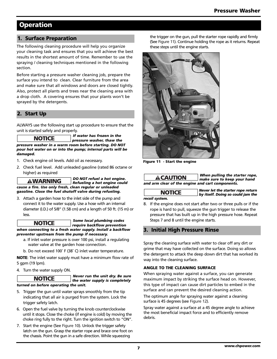 Operation, Pressure washer | Maxus PW2515 User Manual | Page 7 / 48