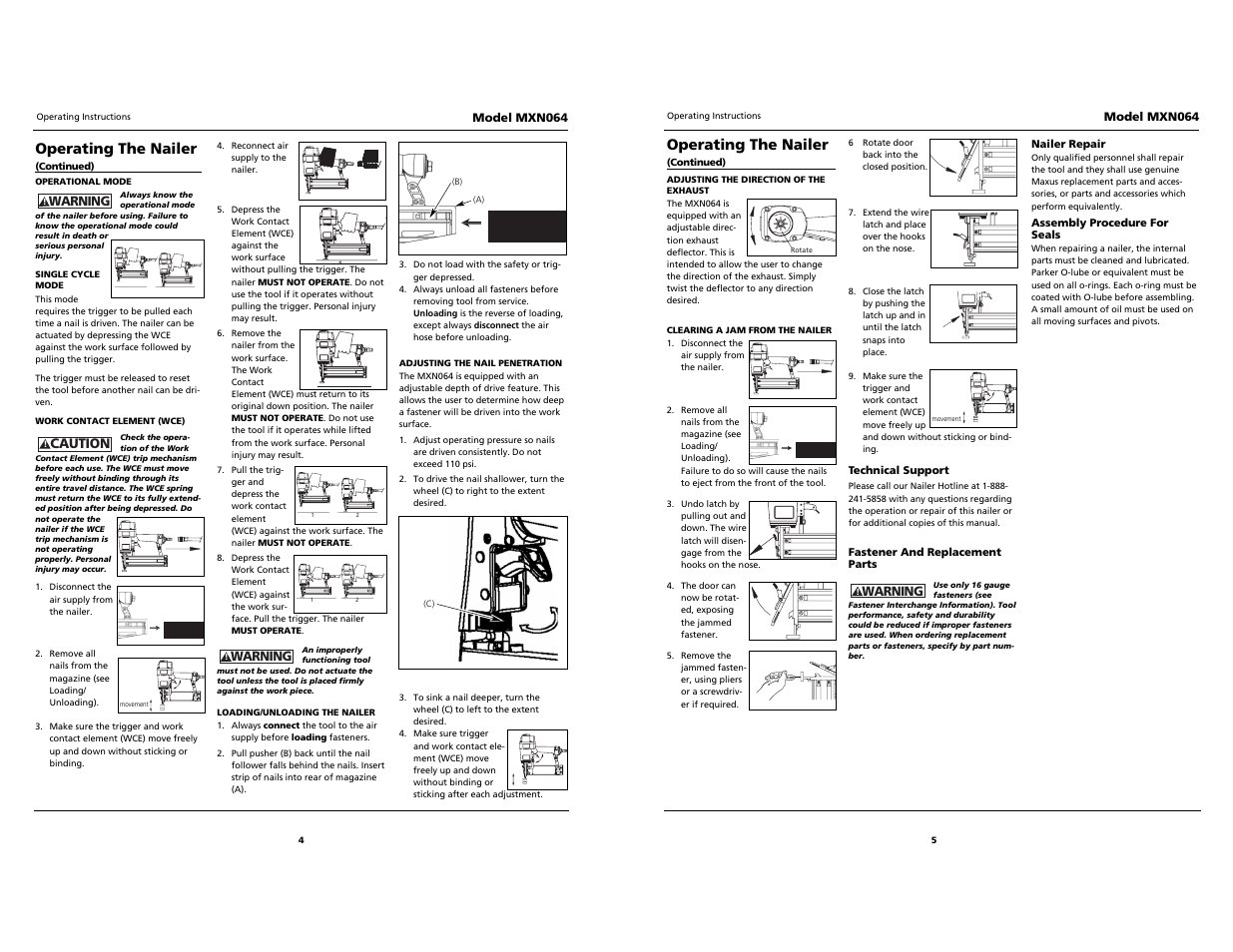 Campbell, Operating the nailer | Maxus MXN064 User Manual | Page 4 / 4