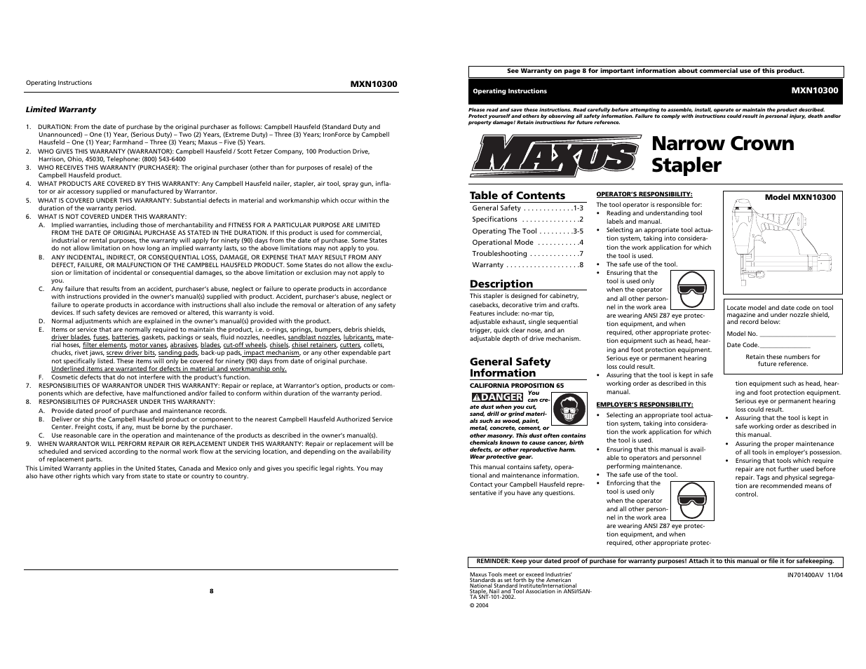 Maxus MXN10300 User Manual | 4 pages