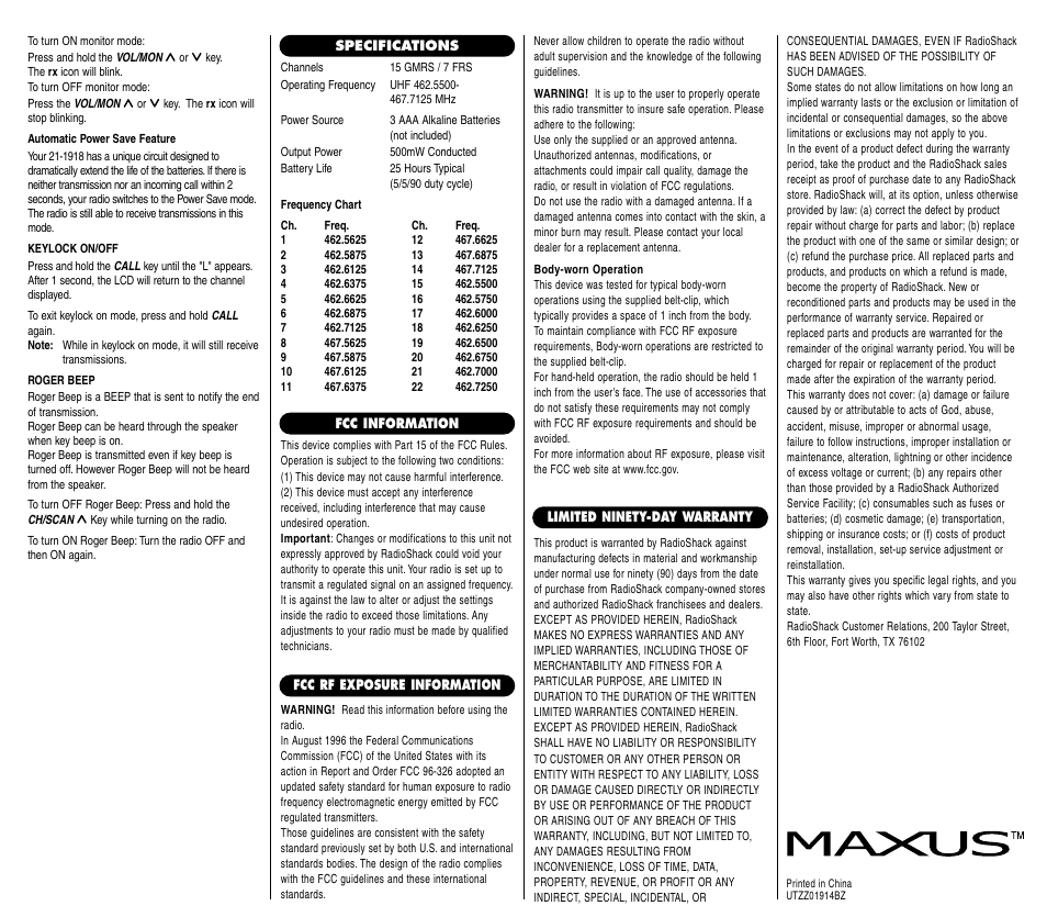 Maxus 21-1918 User Manual | Page 2 / 2