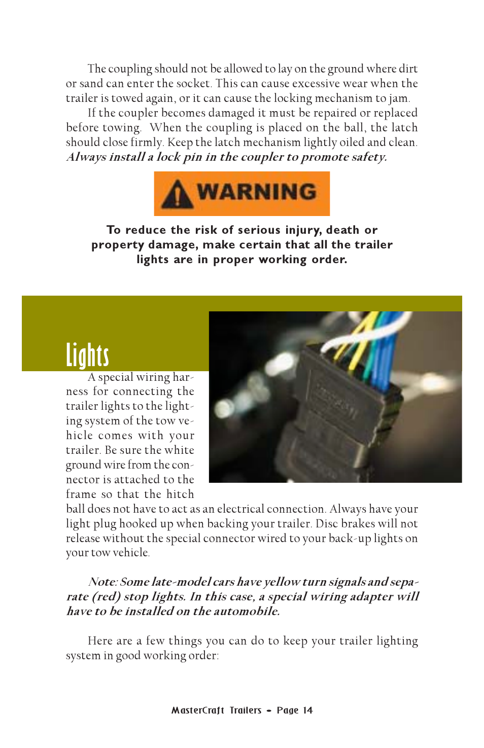 Lights | MasterCraft Trailer User Manual | Page 15 / 33