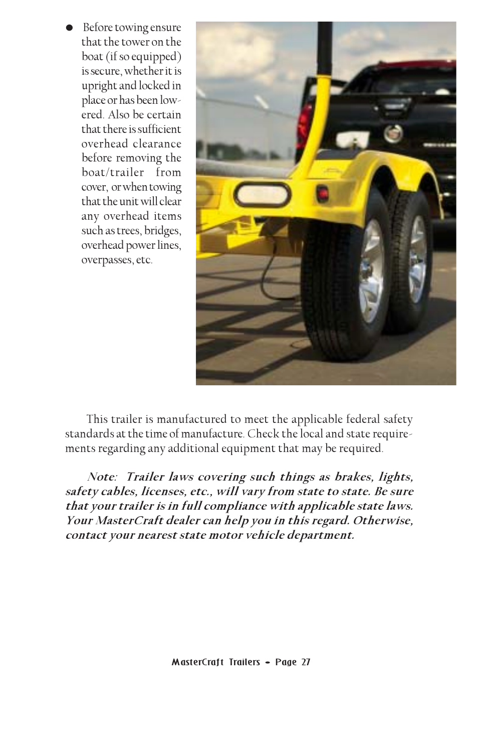 MasterCraft Trailer User Manual | Page 28 / 33