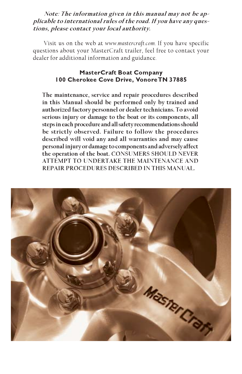MasterCraft Trailer User Manual | Page 3 / 33
