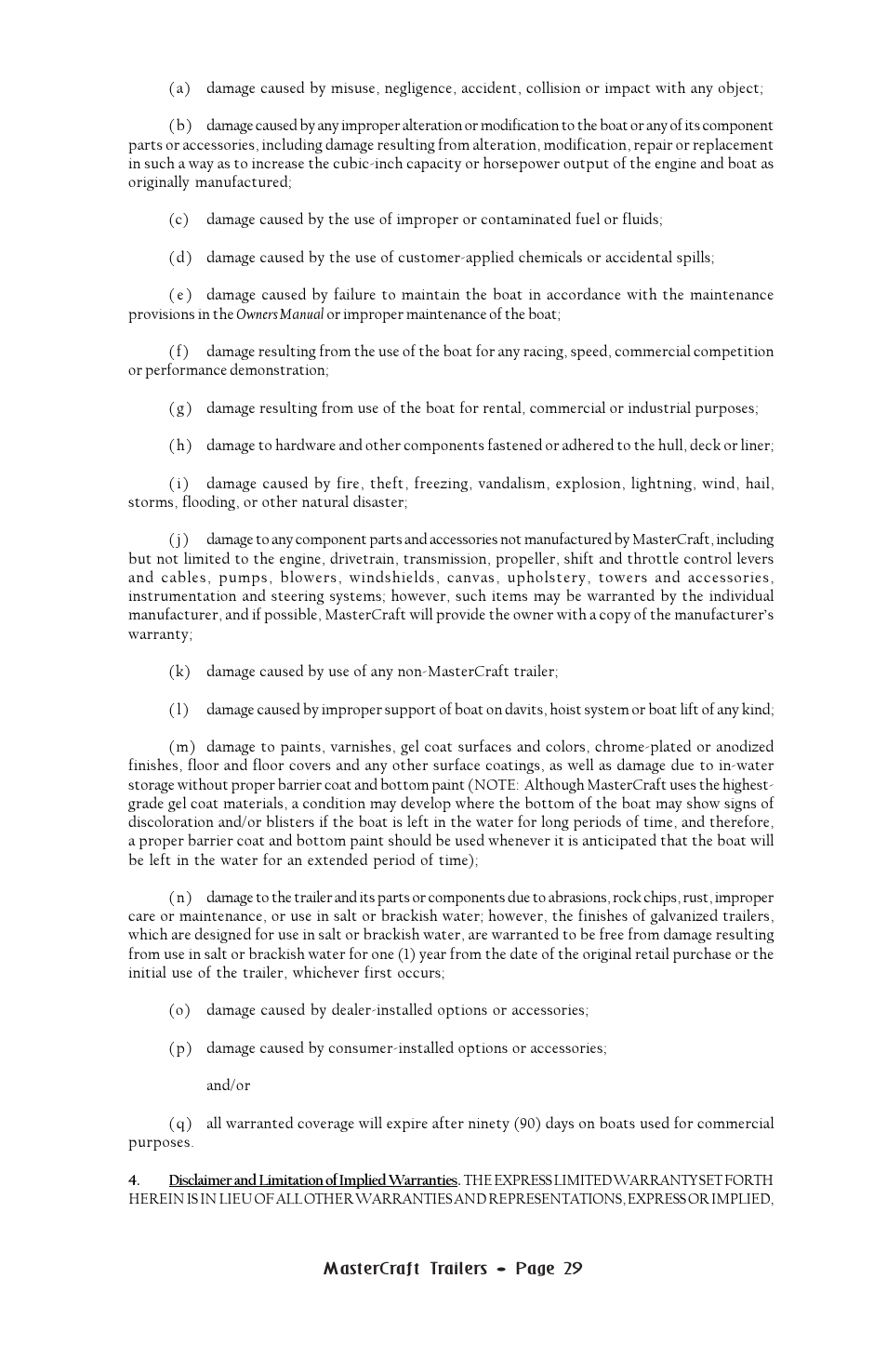 MasterCraft Trailer User Manual | Page 30 / 33