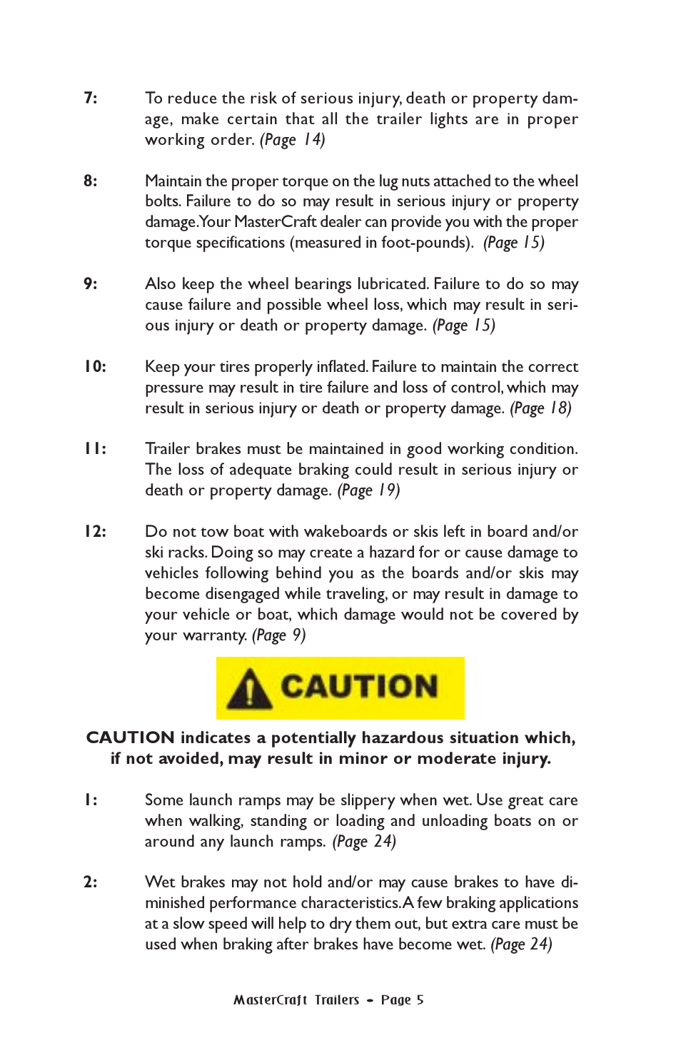 MasterCraft Trailer User Manual | Page 6 / 33