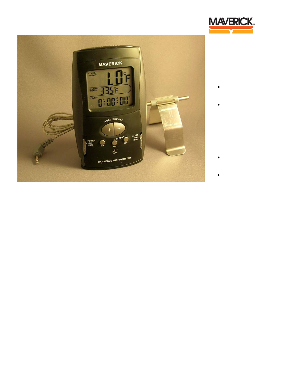 Maverick Ventures OT-3BBQ User Manual | 1 page
