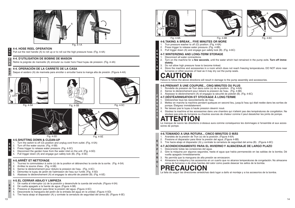 Caution, Attention, Precaucion | McCulloch 7096180A25 User Manual | Page 8 / 10