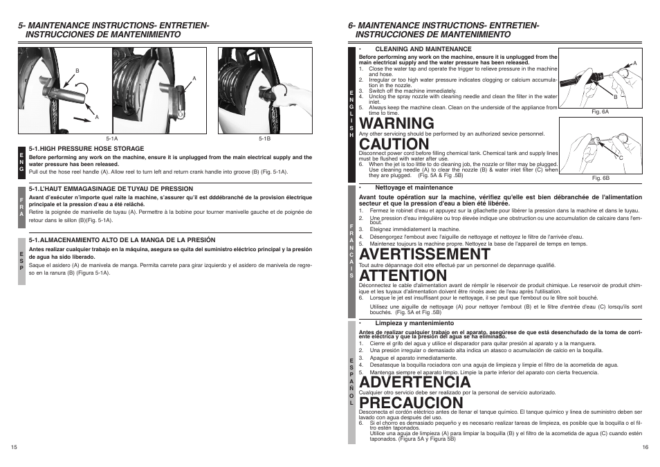 Warning, Caution, Avertissement | Attention, Advertencia, Precaucion | McCulloch 7096180A25 User Manual | Page 9 / 10