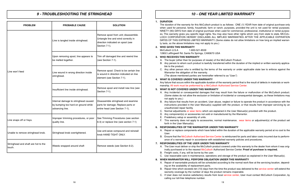 McCulloch 9096336202 User Manual | Page 10 / 29