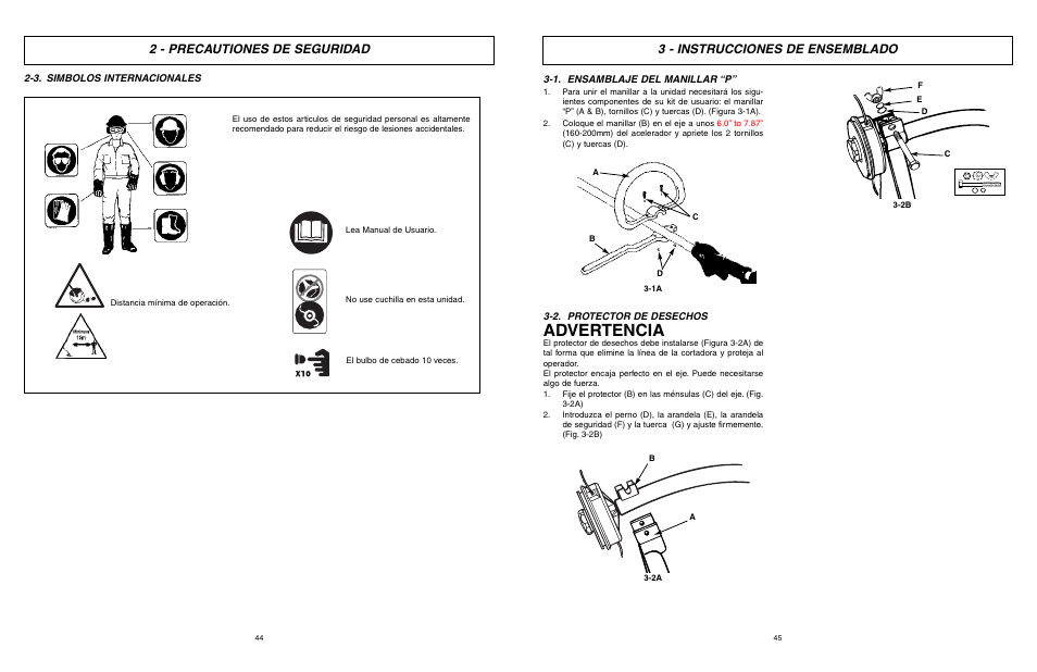 Advertencia | McCulloch 9096336202 User Manual | Page 23 / 29