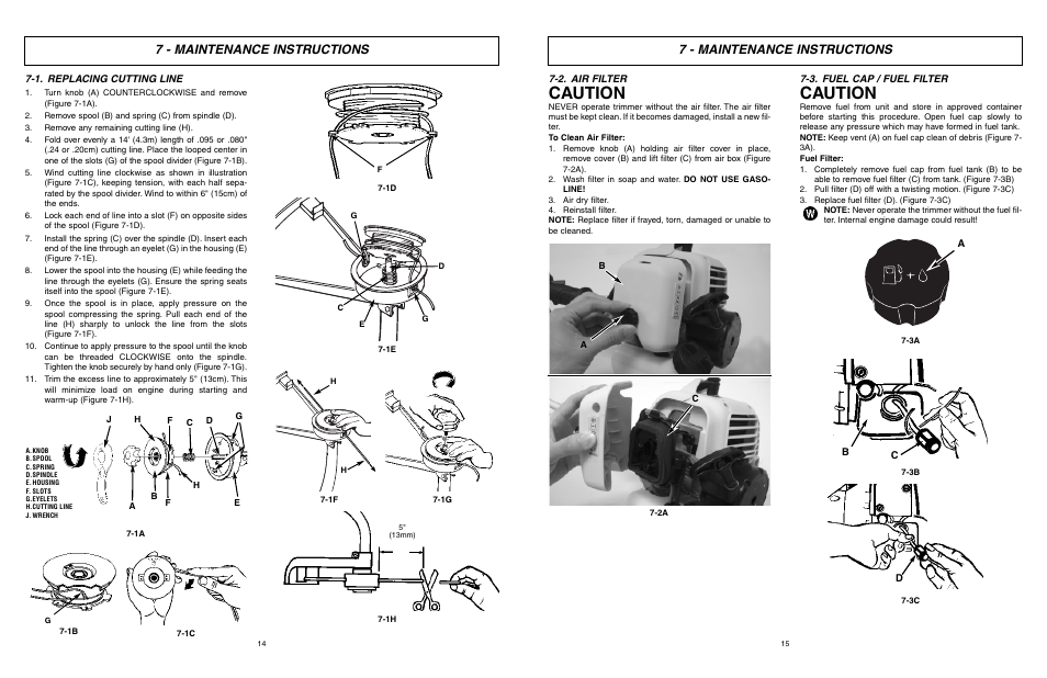 Caution, 7 - maintenance instructions | McCulloch 9096336202 User Manual | Page 8 / 29