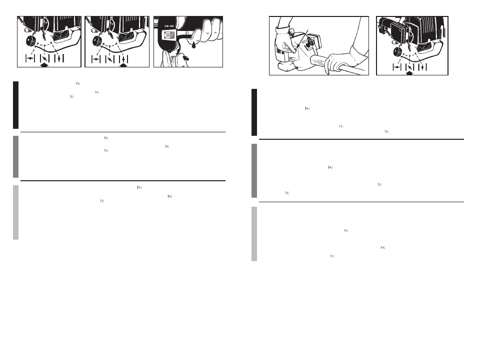 2. to stop engine, 3. warm engine start, 2. pour arret du moteur | 3. demarrage du moteur chaud, 2. para detener el motor, 3. arranque del motor caliente | McCulloch MT3311 User Manual | Page 14 / 32
